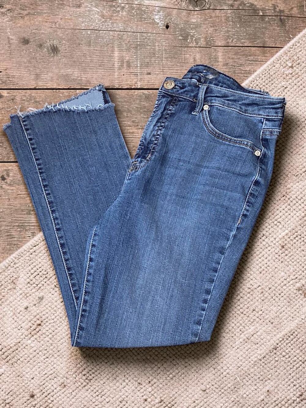Seven 7 Fashion Stretch Raw Hem Skinny Jeans 8